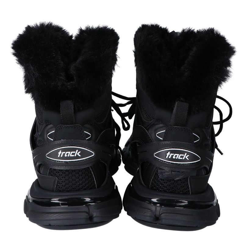 Balenciaga Black 668557w3cq2 Track Hike Fer Faux Fur Short Boots 29