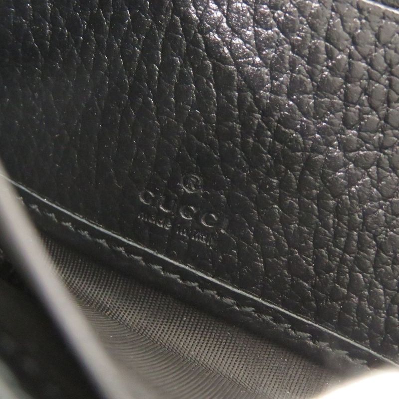 Gucci Double G 456117 GG Supreme Leather Black Beige Round Zipper Long Wallet