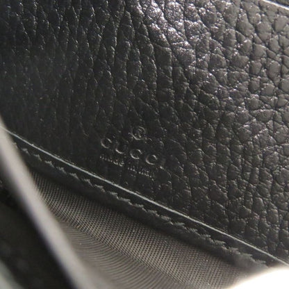 Gucci Double G 456117 GG Supreme Leather Black Beige Round Zipper Long Wallet