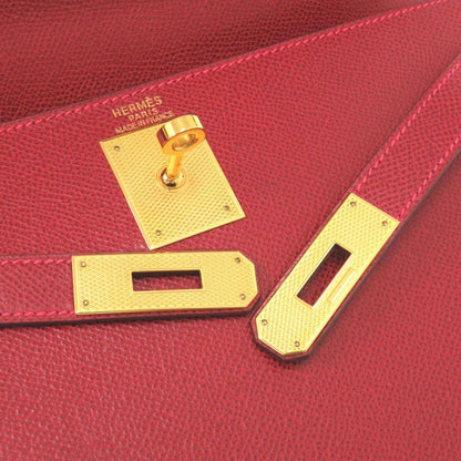 Hermes Kelly 28 Guilloche Outside Stitch Lycée Rouge Vif Gold Hardware I