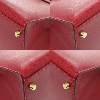 Hermes Kelly 28 Guilloche Outside Stitch Lycée Rouge Vif Gold Hardware I