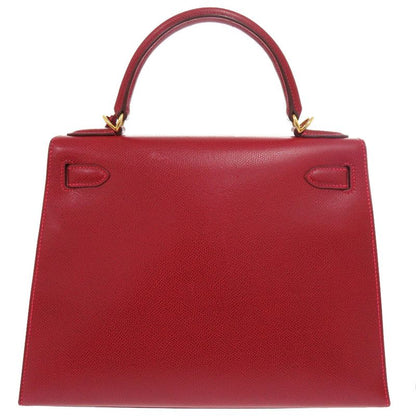 Hermes Kelly 28 Guilloche Outside Stitch Lycée Rouge Vif Gold Hardware I