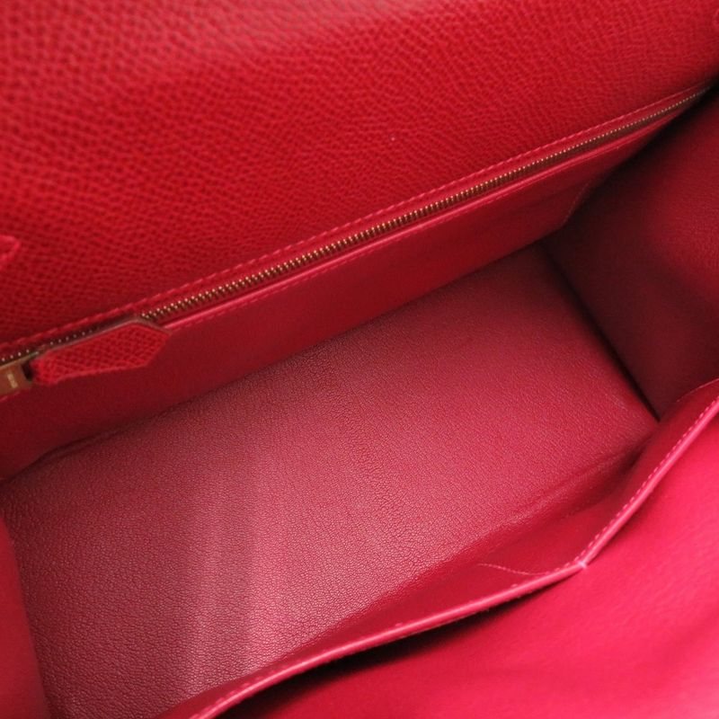 Hermes Kelly 28 Guilloche Outside Stitch Lycée Rouge Vif Gold Hardware I