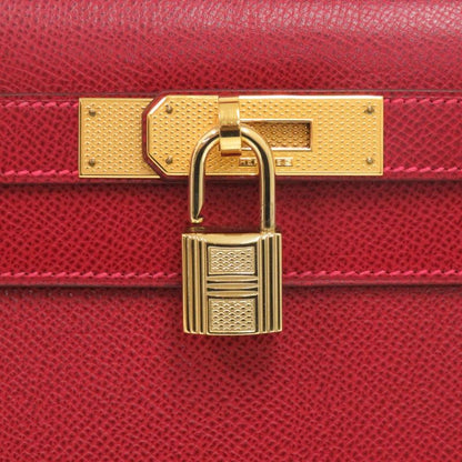 Hermes Kelly 28 Guilloche Outside Stitch Lycée Rouge Vif Gold Hardware I