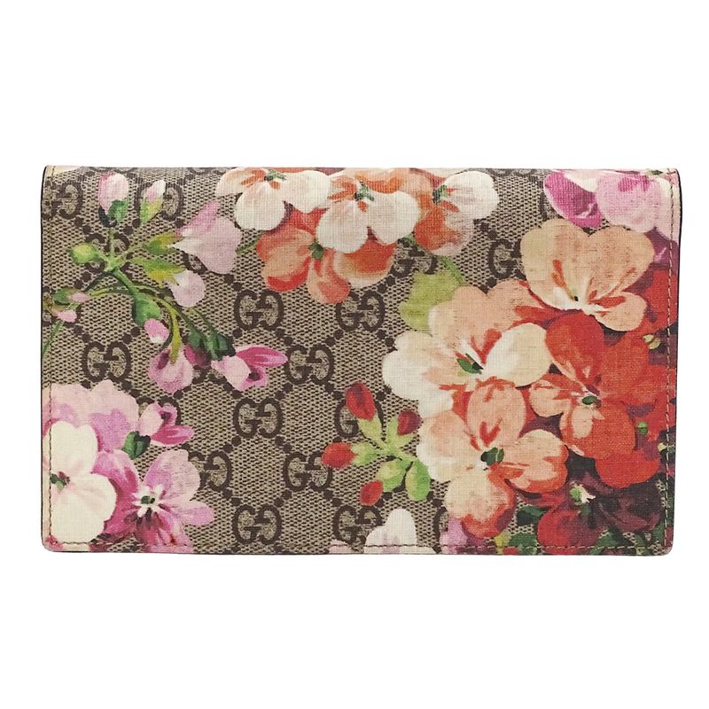 Gucci Wallet Women's Brand Shoulder Wallet Chain Wallet GG Blooms GG Supreme