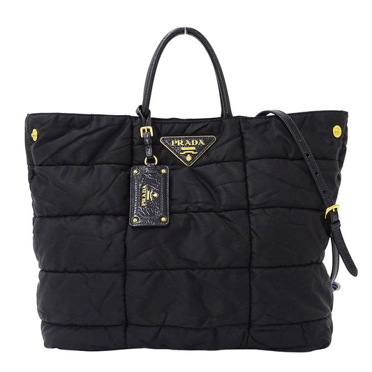 Prada Bag Women's Brand Tote Handbag Shoulder Bag 2way Crispy Nylon Black