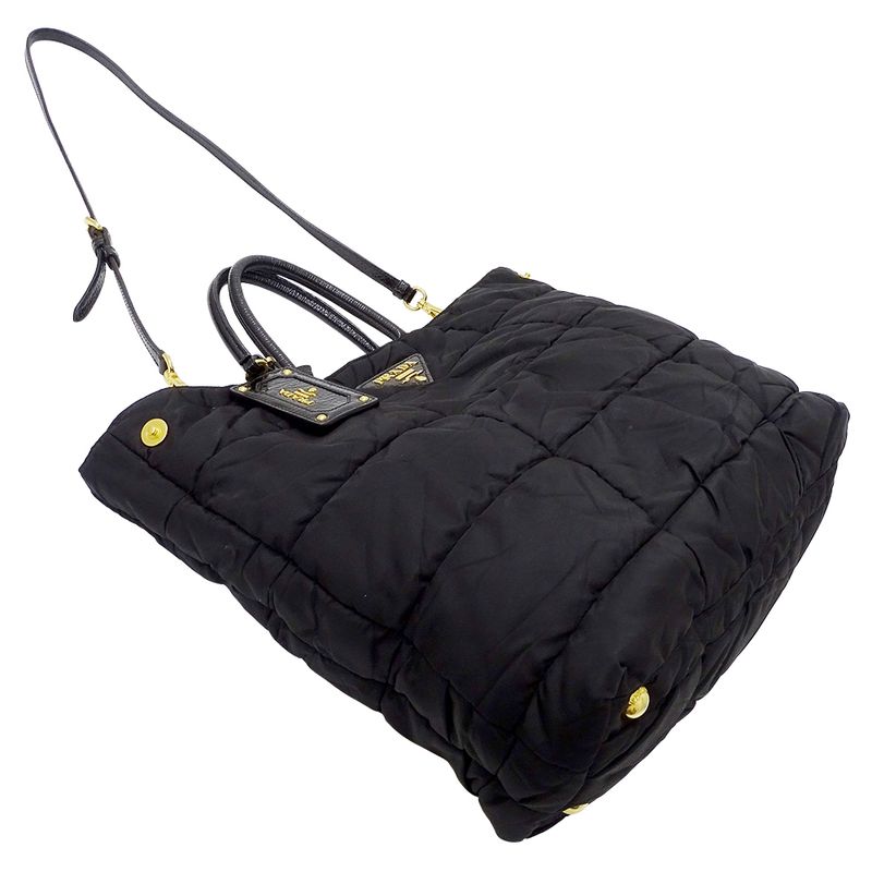 Prada Bag Women's Brand Tote Handbag Shoulder Bag 2way Crispy Nylon Black