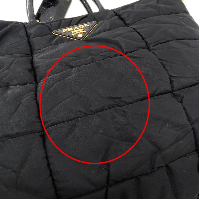 Prada Bag Women's Brand Tote Handbag Shoulder Bag 2way Crispy Nylon Black