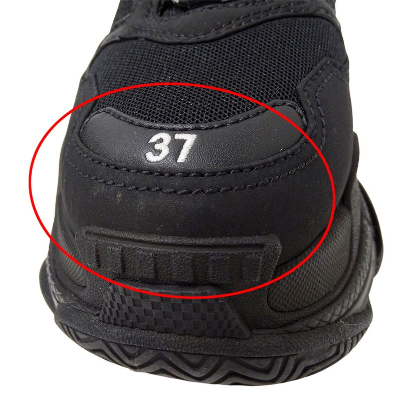 Balenciaga Sneakers Women's Brand Canvas Fur Black Size 37 Approx 24.5cm