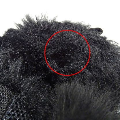 Balenciaga Sneakers Women's Brand Canvas Fur Black Size 37 Approx 24.5cm