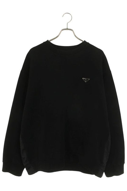 Prada Ujl30a Logo Plate Material Cut Replacement Crewneck Sweatshirt Men's L