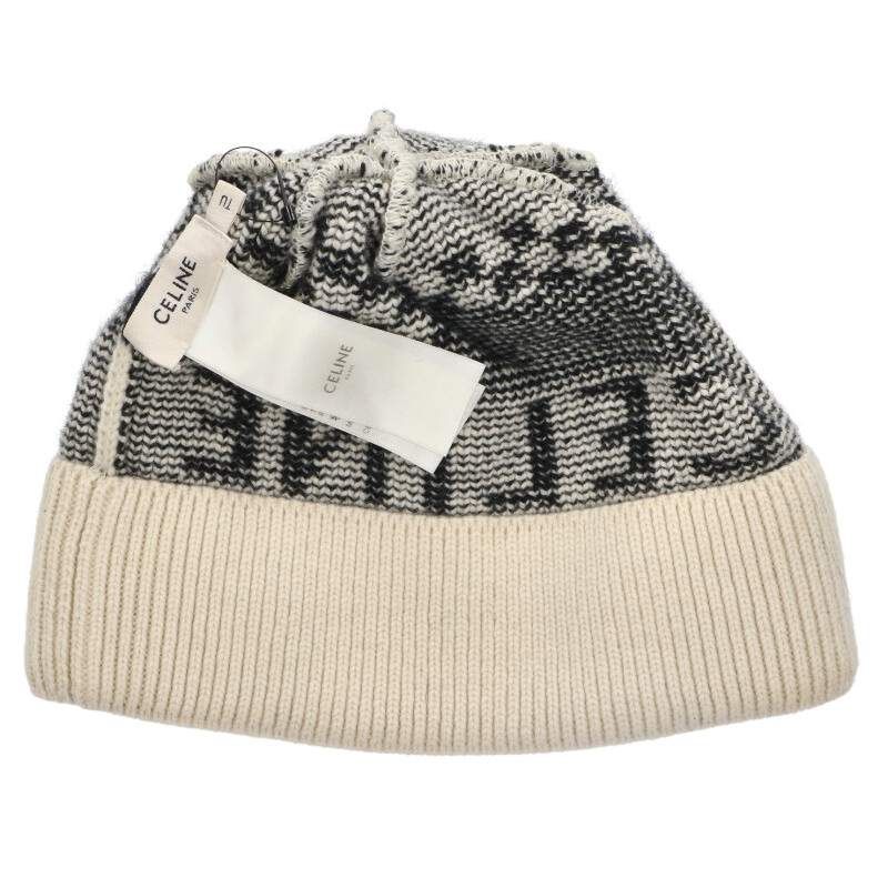 Celine 2a31p1040 Logo Wool Beanie Hat Men's