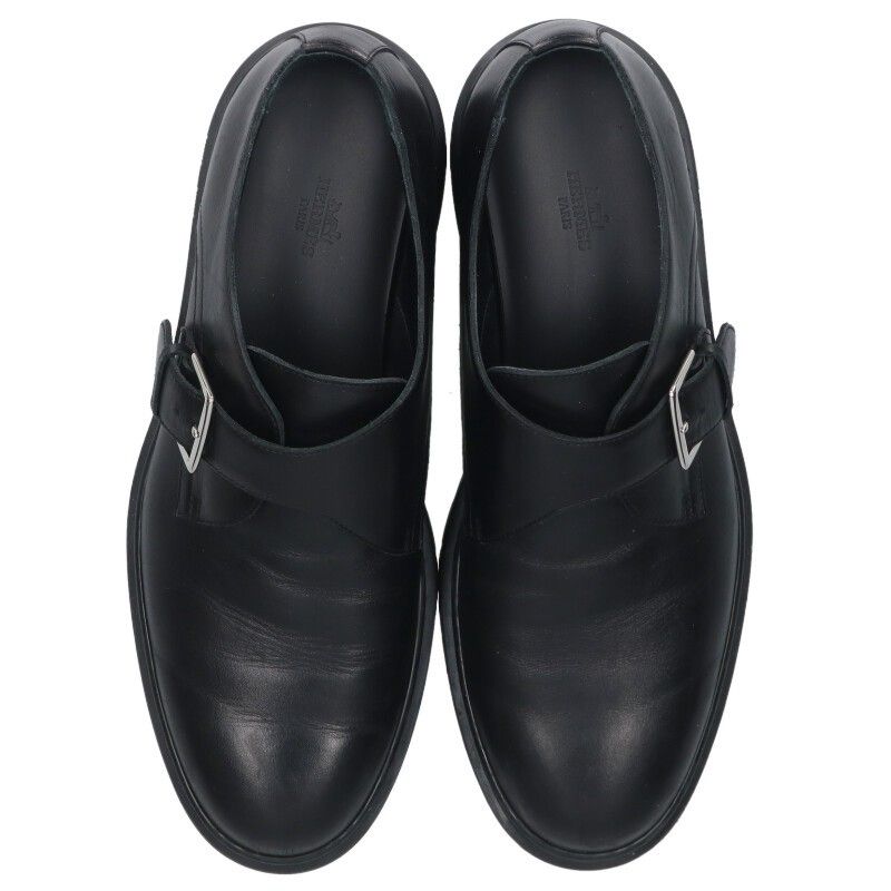 Hermes Br232935zh Monk Strap Leather Shoes Men's 42
