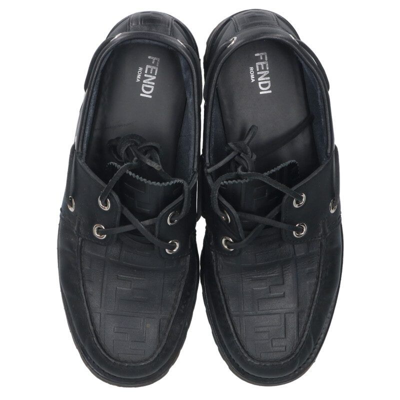 Fendi 7d1407 Zucca Pattern Deck Shoes Men's 7