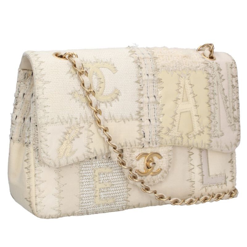 Chanel Deca Matelasse 30 Patchwork Tweed Chain Shoulder Bag Women 30