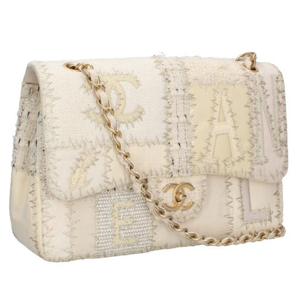 Chanel Deca Matelasse 30 Patchwork Tweed Chain Shoulder Bag Women 30