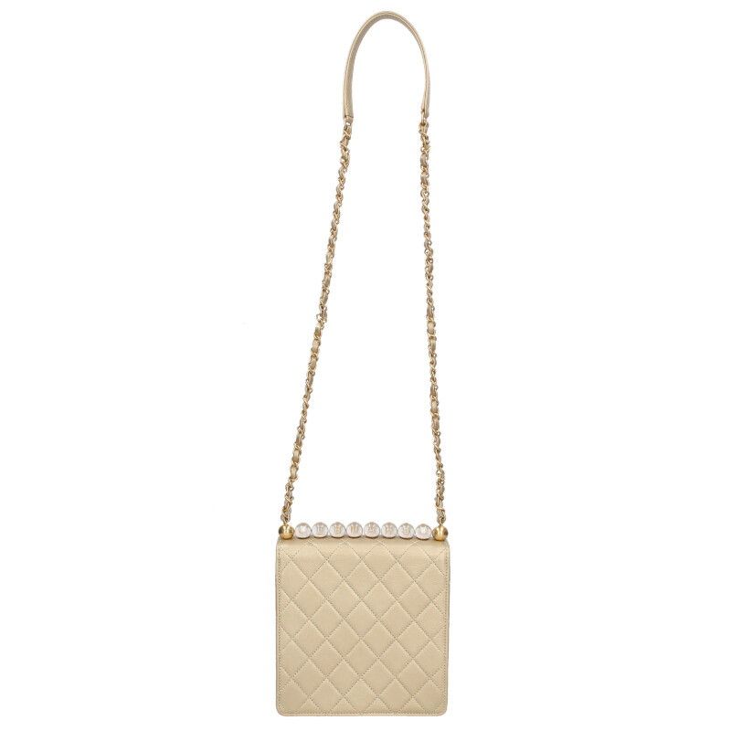 Chanel Matelasse Clear Pearl Goatskin Chain Shoulder Bag Women