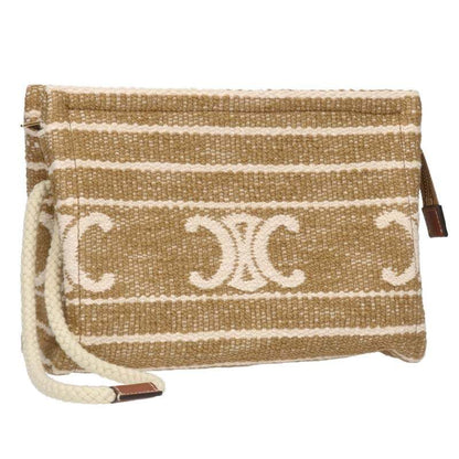Celine Tice Pouch Triomphe Stripe Clutch Bag Women