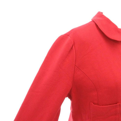 Balenciaga LA Mode Jacket 40 Red Round Collar with Quarter Sleeve Pockets Iu