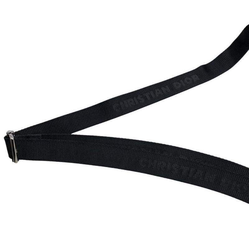 Christian Dior Body Bag Scarab Oblique Jacquard Logo Navy Beige Silver Hardware