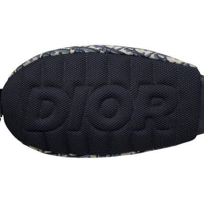 Christian Dior Body Bag Scarab Oblique Jacquard Logo Navy Beige Silver Hardware