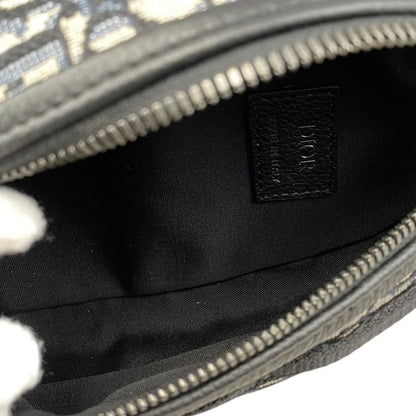 Christian Dior Body Bag Scarab Oblique Jacquard Logo Navy Beige Silver Hardware