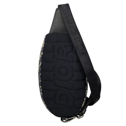 Christian Dior Body Bag Scarab Oblique Jacquard Logo Navy Beige Silver Hardware
