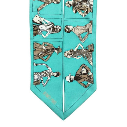 Hermes Silk Scarf Twilley a Man Wearing Hermes a Noblewoman H Logo Green White