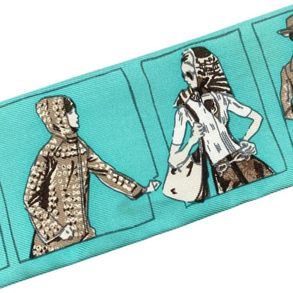 Hermes Silk Scarf Twilley a Man Wearing Hermes a Noblewoman H Logo Green White