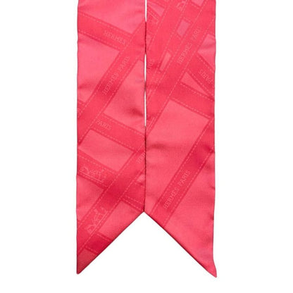 Hermes Silk Scarf Tulley Bolduc Ribbon 151719s 06 Rose Mexican Pink Bolduc