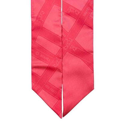 Hermes Silk Scarf Tulley Bolduc Ribbon 151719s 06 Rose Mexican Pink Bolduc