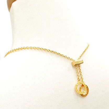 Versace Medusa Necklace GP Long Double Ring With Box And Card Versace