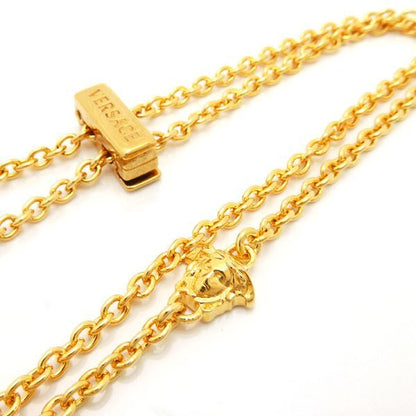 Versace Medusa Necklace GP Long Double Ring With Box And Card Versace