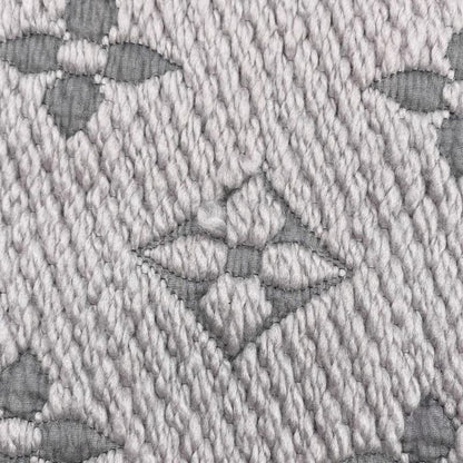 Louis Vuitton Scarf Echarpe Logomania M74742 Monogram Wool Silk Gripe Lou Grey