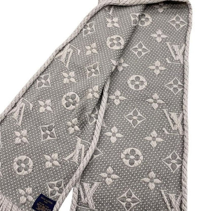 Louis Vuitton Scarf Echarpe Logomania M74742 Monogram Wool Silk Gripe Lou Grey