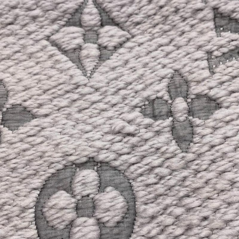 Louis Vuitton Scarf Echarpe Logomania M74742 Monogram Wool Silk Gripe Lou Grey