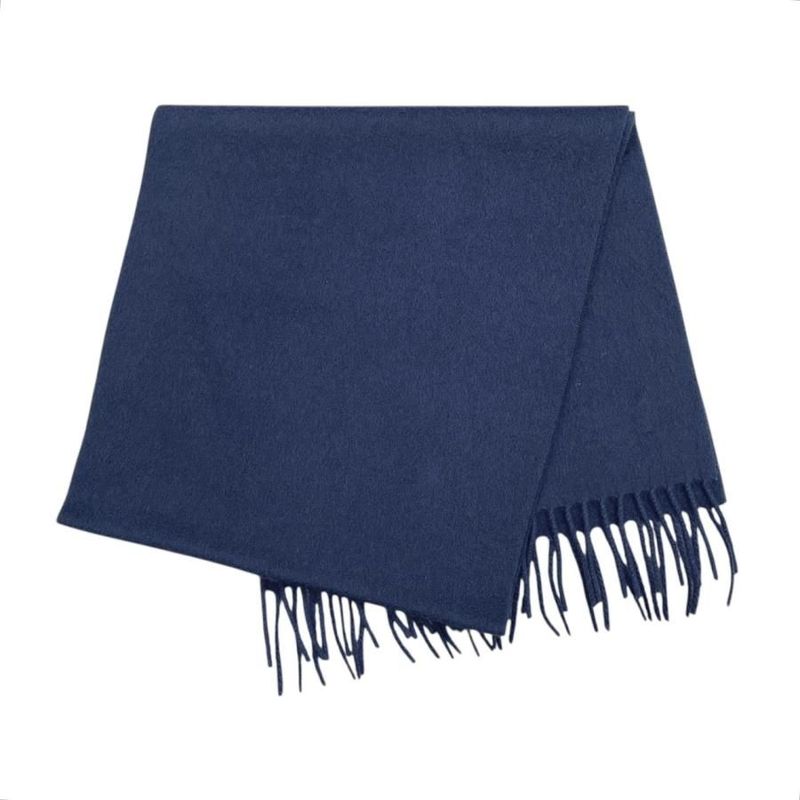 Louis Vuitton Scarf Echarpe Jeram 400788 Cashmere LV Logo Navy Blue Louis