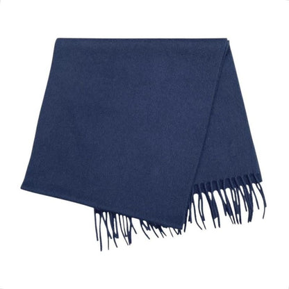 Louis Vuitton Scarf Echarpe Jeram 400788 Cashmere LV Logo Navy Blue Louis