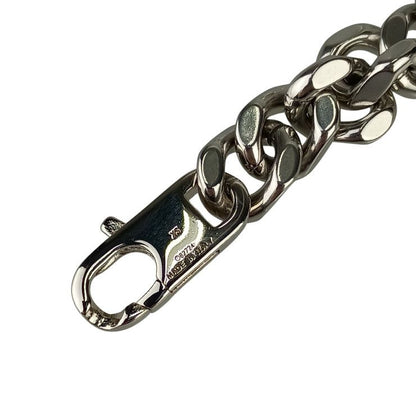 Fendi Bracelet FF Logo Baguette Link Chain Silver Metal Unisex Excellent