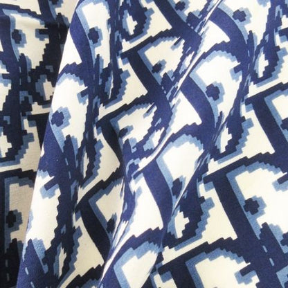 Christian Dior Scarf Silk Square Trotter Logo All Over Navy Blue Navy Ck4 - Gy18