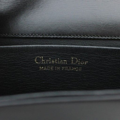 Christian Dior Vintage Chain Shoulder Bag Leather CD Logo Gold Hardware Black