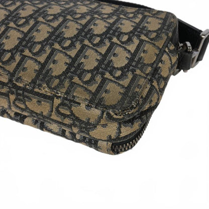 Christian Dior Oblique Jacquard Shoulder Bag Zip Pouch Beige Black 20bbc119yse_h