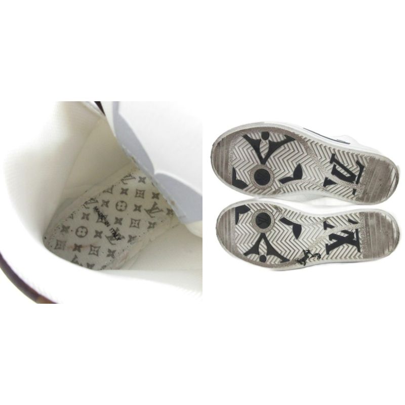 Louis Vuitton Charlie Line Leather X Monogram Sneakers High Cut LV Logo 34