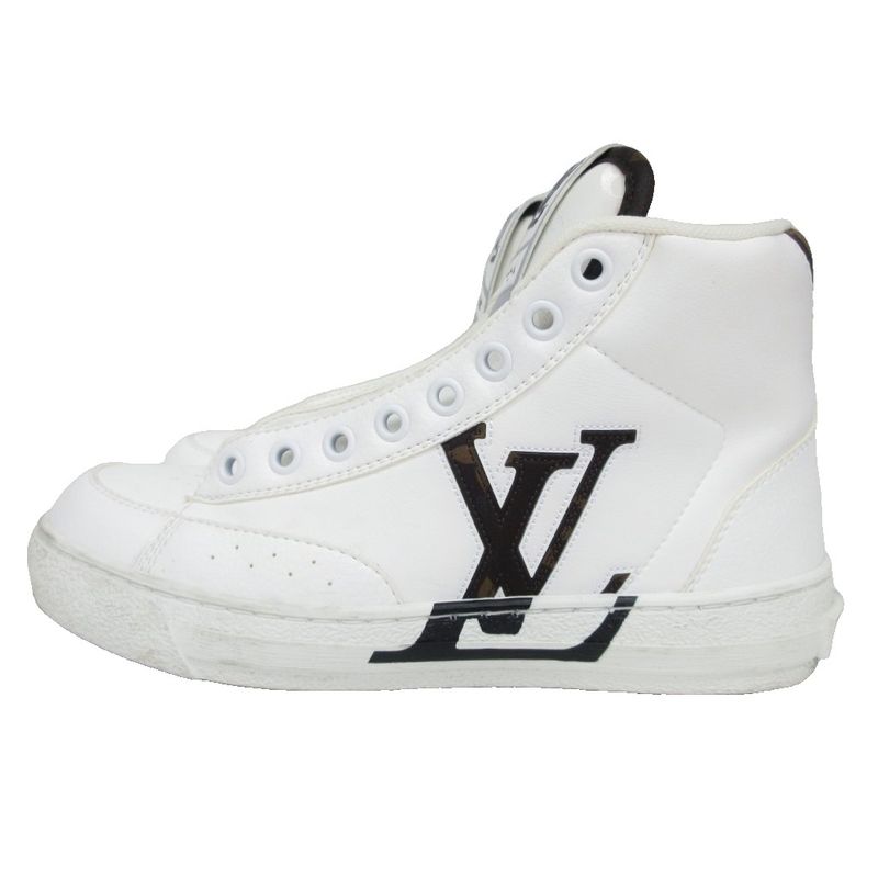 Louis Vuitton Charlie Line Leather X Monogram Sneakers High Cut LV Logo 34
