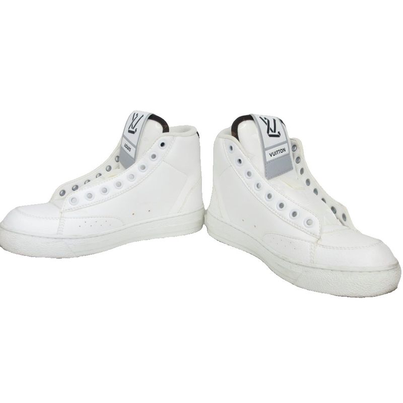 Louis Vuitton Charlie Line Leather X Monogram Sneakers High Cut LV Logo 34