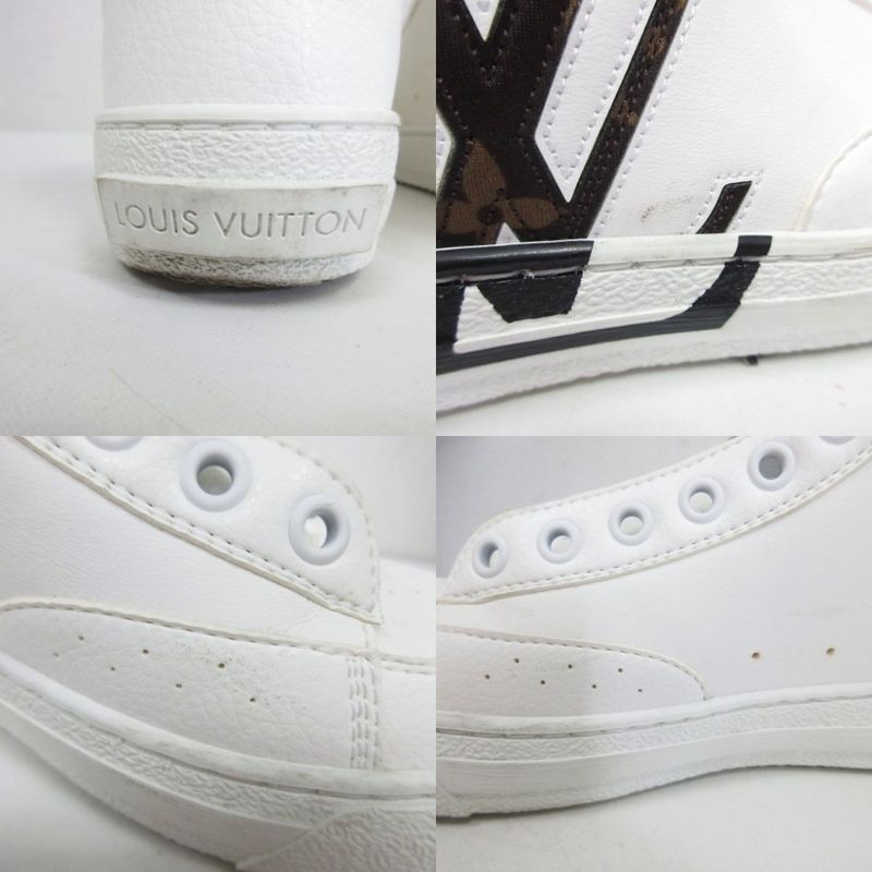 Louis Vuitton Charlie Line Leather X Monogram Sneakers High Cut LV Logo 34