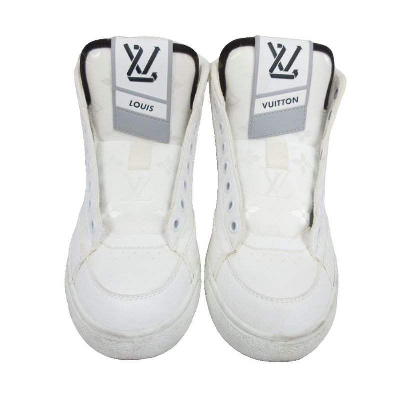 Louis Vuitton Charlie Line Leather X Monogram Sneakers High Cut LV Logo 34