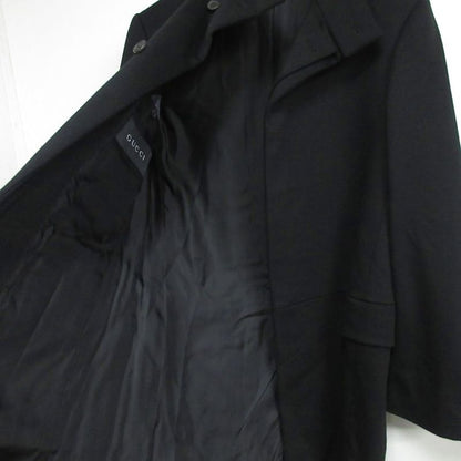 Gucci Wool Melton Stand Collar Coat 46 Black - Mnk3
