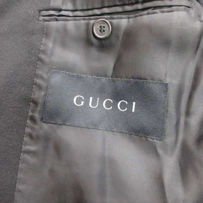 Gucci Wool Melton Stand Collar Coat 46 Black - Mnk3