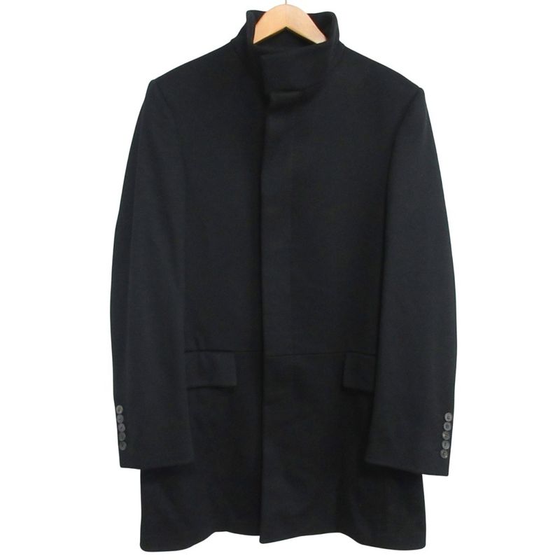 Gucci Wool Melton Stand Collar Coat 46 Black - Mnk3